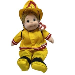 Vintage Boomer TY Beanie Kids Doll w/ TY Gear Rescue Firefighter Outfit‎
